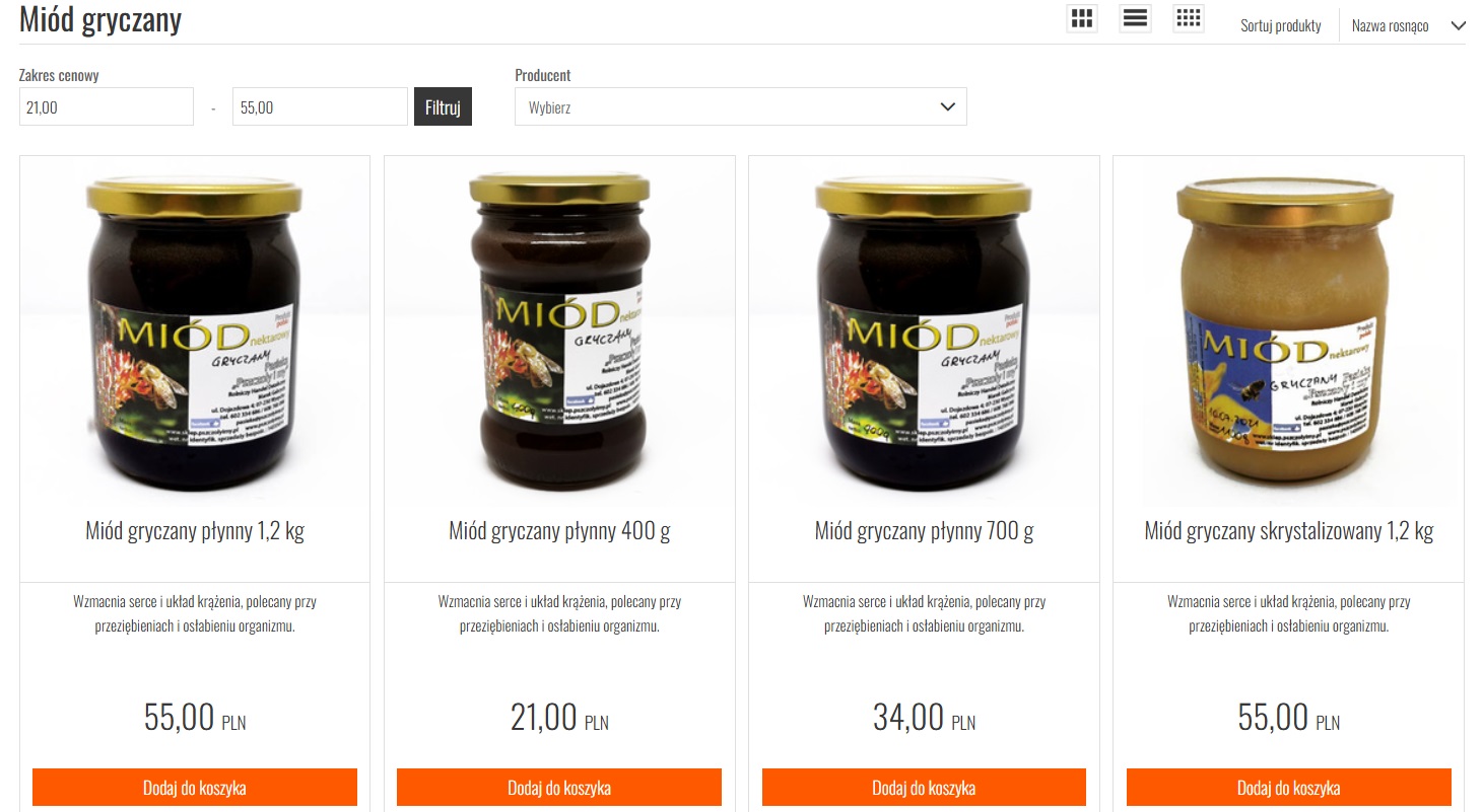 Cena prawdziwego miodu gryczanego z pasieki