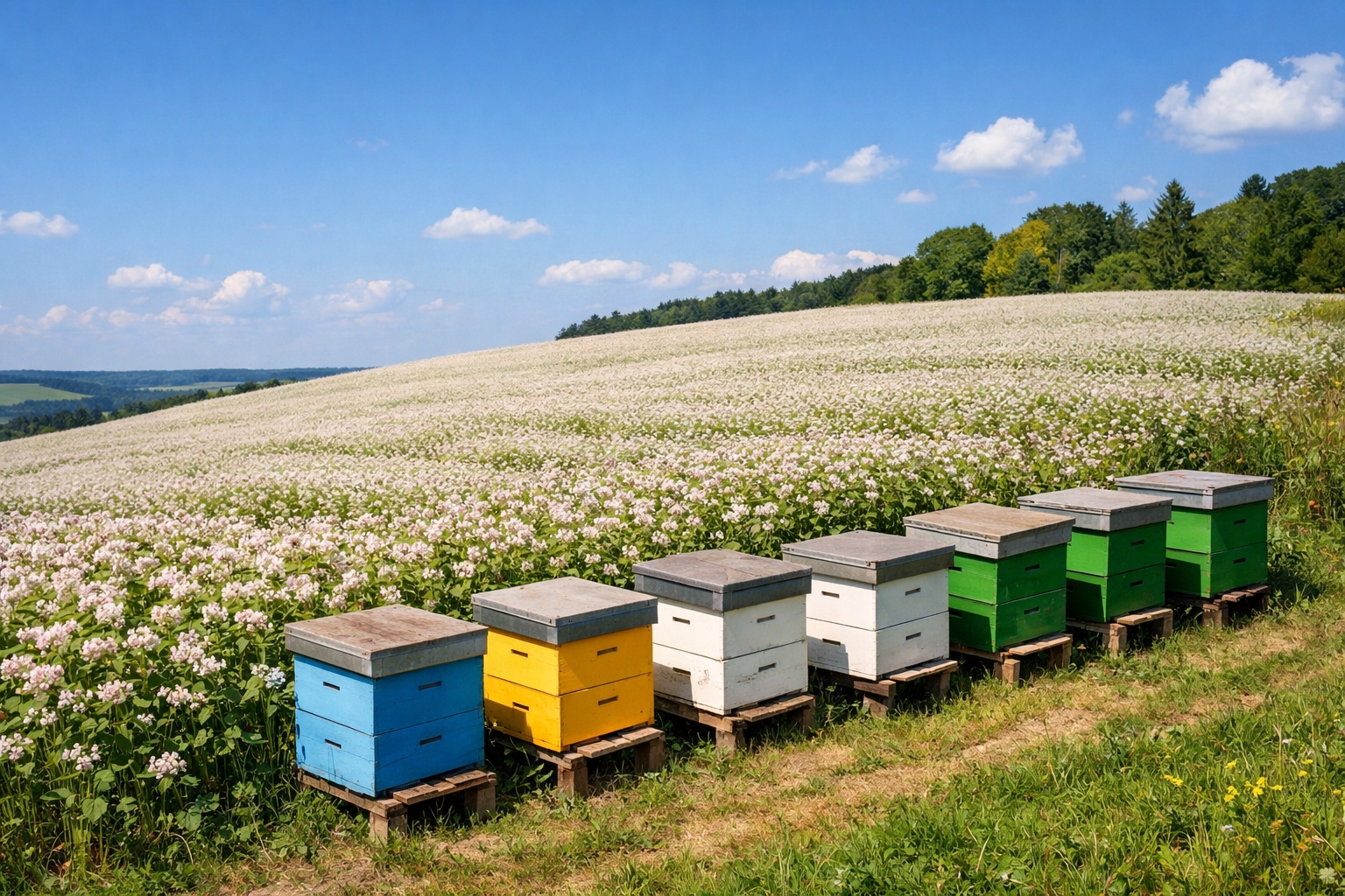 Plantacja gryki białe pola